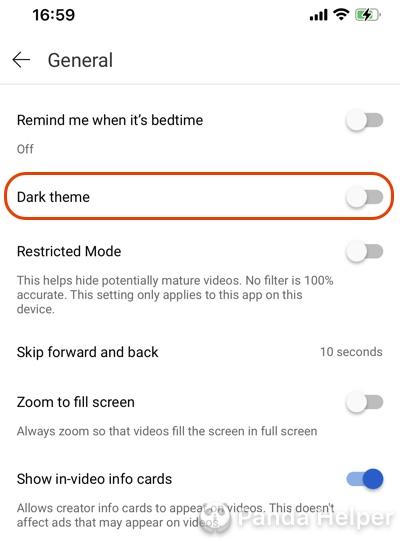 How to turn off dark mode