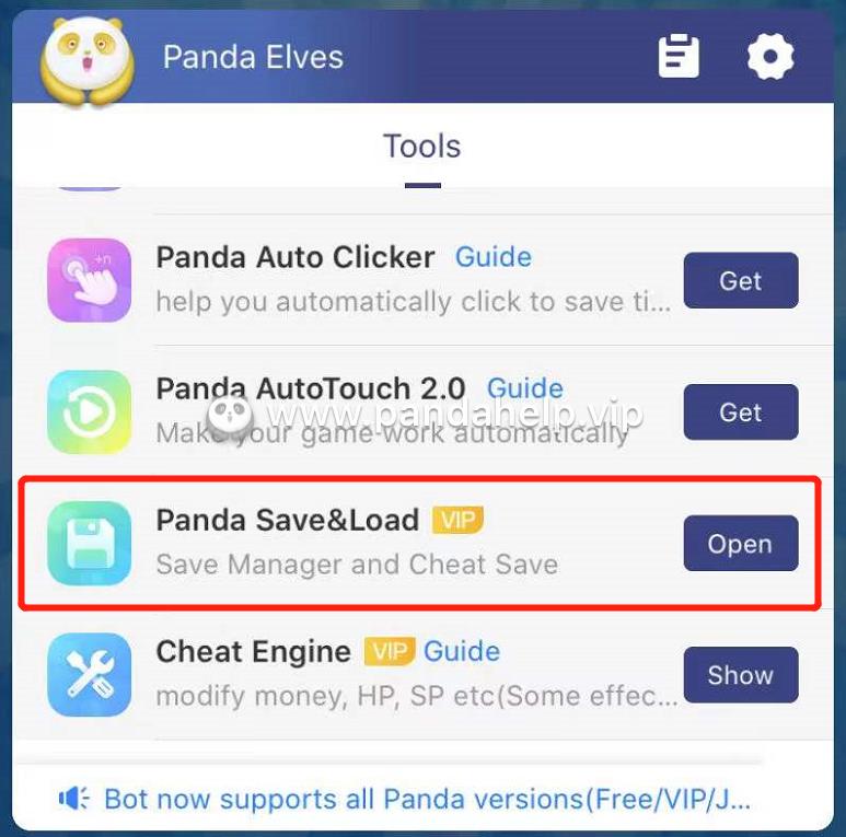 save and load on panda center