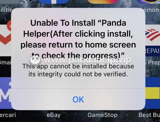 unable to install app because not be verified